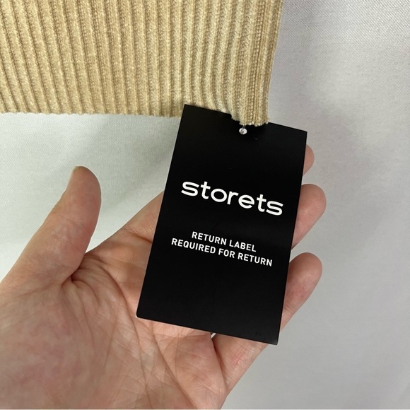 Storets Veronica Beige Ribbed Turtleneck Cropped Tank Top S/M - Picture 5 of 5